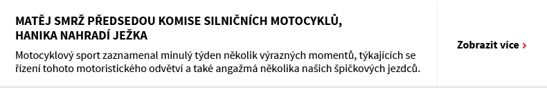 Matěj Smrž předsedou Komise silničních motocyklů, Hanika nahradí Ježka