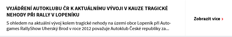 Vyjádření Autoklubu ČR k aktuálnímu vývoji v kauze tragické nehody při rally v Lopeníku