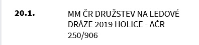 MM ČR Družstev na Ledové dráze 2019 Holice - AČR 250/906
