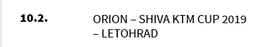 ORION – SHIVA KTM CUP 2019 – LETOHRAD
