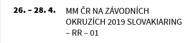 MM ČR NA ZÁVODNÍCH OKRUZÍCH 2019 SLOVAKIARING – RR – 01