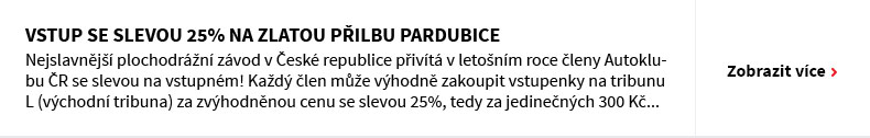 Vstup se slevou 25% na Zlatou přilbu Pardubice