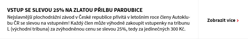 Vstup se slevou 25% na Zlatou přilbu Pardubice