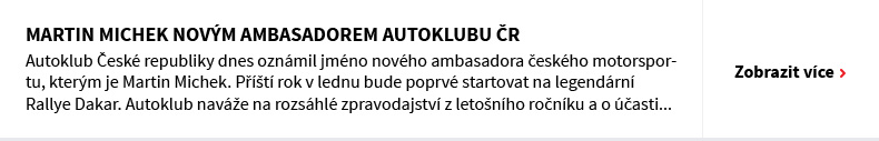 Martin Michek novým ambasadorem Autoklubu ČR