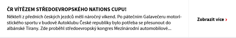 ČR vítězem středoevropského Nations Cupu