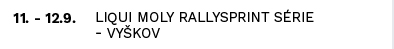 Liqui Moly Rallysprint série - Vyškov