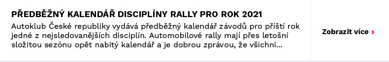 Předběžný kalendář disciplíny rally pro rok 2021